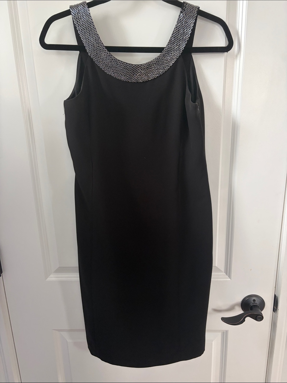 Ralph Lauren Black Sleeveless Dress with Metallic Collar